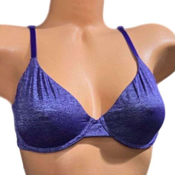 Victoria’s Secret Unlined Semi Demi Supersoft Satiny bra marled purple 32C - Picture 7 of 9